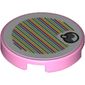 Tile Round 2 x 2 with Bottom Stud Holder with Yoshi Fruit and Barcode Print (Sticker)