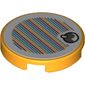 Tile Round 2 x 2 with Bottom Stud Holder with Yoshi Fruit and Barcode Print (Sticker)