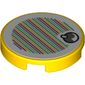 Tile Round 2 x 2 with Bottom Stud Holder with Yoshi Fruit and Barcode Print (Sticker)
