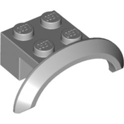 LEGO part 98282 Wheel Arch, Mudguard 4 x 2 1/2 x 1 in Medium Stone Grey/ Light Bluish Gray