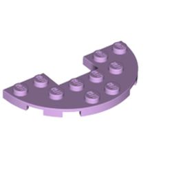 LEGO part 18646 Plate Round Half 3 x 6 with 1 x 2 Cutout in Lavender