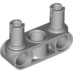 LEGO part 2393 Technic Pin Connector Hub Perpendicular 3L with 2 Pins in Medium Stone Grey/ Light Bluish Gray