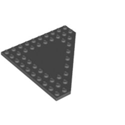 LEGO part 92584 Wedge Plate 10 x 10 Cut Corner [No Centre Studs] in Dark Stone Grey / Dark Bluish Gray
