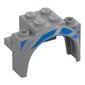 Wheel Arch, Mudguard 4 x 2 1/2 x 2 1/3 with Blue Stripes print