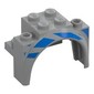 Wheel Arch, Mudguard 4 x 2 1/2 x 2 1/3 with Blue Stripes print
