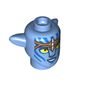 Minifig Head Special Alien Na'vi with Yellow Eyes, Blue Markings and Freckles, Nougat Headband print