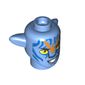 Minifig Head Special Alien Na'vi with Yellow Eyes, Blue/Orange Markings, Angry print