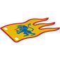 Flag 8 x 3 Wave with Blue Lion on Yellow Background Print