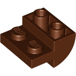 LEGO part 1750 Slope Curved 2 x 2 Inverted in Reddish Brown