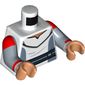 Torso, Sand Blue Accents, Dark Blue Belt, Red Stripes on Arms print, Sand Blue Arms, Nougat Hands