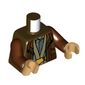 Torso, Robe, Olive Green Scarf, Sand Blue Tunic print, Reddish Brown Arms, Warm Tan Hands