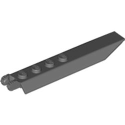 LEGO part 50334 Hinge Plate 1 x 8 with Angled Side Extensions, 7 Teeth in Dark Stone Grey / Dark Bluish Gray