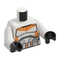 Torso Armor, Clone Trooper, Orange Markings print, White Arms, Black Hands