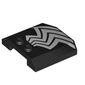 Slope Curved 4 x 4 x 2/3 Triple Curved with 2 Studs with White Stripes (Spider Legs) print