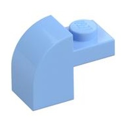 LEGO part  BRICK 1X1X1 1/3, W/ ARCH in Light Royal Blue/ Bright Light Blue
