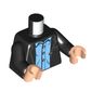 Torso Jacket, Bright Light Blue Shirt print, Black Arms, Light Nougat Hands