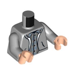 LEGO part 973c14h02pr6281 MINI UPPER PART, NO. 6281 in Medium Stone Grey/ Light Bluish Gray
