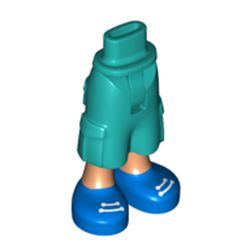 Minidoll Hips and Cargo Pants with Nougat Legs and Blue Shoes, White Laces Print [Thin Hinge]