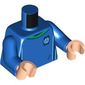 Torso Soccer Shirt, Green Collar Print, Blue Arms, Light Nougat Hands