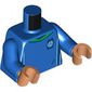 Torso Soccer Shirt, Green Collar Print, Blue Arms, Nougat Hands