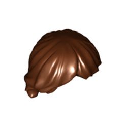 LEGO part 92746 Hair Tousled and Layered in Reddish Brown