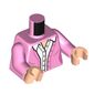 Torso, Jacket, White Buttoned Shirt print, Bright Pink Arms, Light Nougat Hands