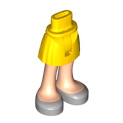 Minidoll Hips and Short Skirt with Light Nougat Legs and Silver Shoes [Thin Hinge]
