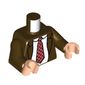 Torso, Jacket, White Shirt, Red Dotted Tie print, Dark Brown Arms, Light Nougat Hands