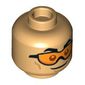 Minifig Head, Orange Visors, Confident/Determined print