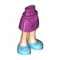 Minidoll Hips and Short Skirt Medium Azure Shoes, White Laces [Thin Hinge]