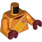 Torso Soccer Shirt, Dark Red Collar, Yellow Decoration print, Orange Arms, Dark Red Hands