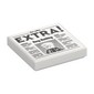 Tile 2 x 2 with Newspaper, 'EXTRA!' print