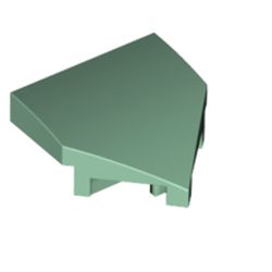 LEGO part 66956 Slope Curved 2 x 2 with Stud Notches in Sand Green