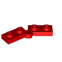 LEGO part 1927 HINGE PLATE 1X2, NO. 2 in Bright Red/ Red