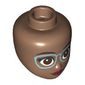 Minidoll Head Bright Light Blue Glasses, Dark Red Lips