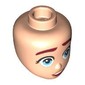 Minidoll Head Dark Red Eyebrows, Bright Light Blue Eyes, Pink Lips, Surprised print