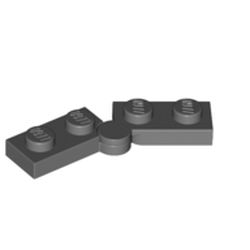 LEGO part 1927 HINGE PLATE 1X2, NO. 2 in Dark Stone Grey / Dark Bluish Gray