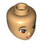 Minidoll Head Reddish Brown Eyes, Dark Orange Lips, Open Mouth Smile print
