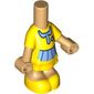 Microdoll Body Short Dress Yellow, Medium Blue Trim, Warm Tan Arms and Legs