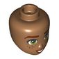 Minidoll Head with Reddish Brown Eyebrows, Freckles, Olive Green Eyes print