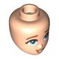 Minidoll Head with Brown Eyebrows, Bright Light Blue Eyes, Looking Up, Open Mouth print