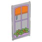 Glass for Window 1 x 4 x 6 with Lavender Window, Orange Curtain, Plants print