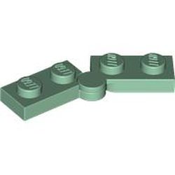 LEGO part 1927 Hinge Plate 1 x 4 Swivel Top / Base - Hollow Clip [Complete Assembly] in Sand Green