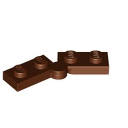 LEGO part 1927 HINGE PLATE 1X2, NO. 2 in Reddish Brown