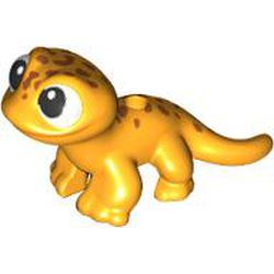 LEGO part 84307pr0002 Animal, Salamander with Black Eyes, Dark Orange Spots print in Flame Yellowish Orange/ Bright Light Orange