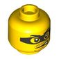 Minifig Head, Eyemask, Stubbled Beard, Moustache, Angry Lopsided Grin print
