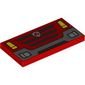 Tile 2 x 4 with Car Front, Fender, Headlights, Grill, Fire Fighter Logo print