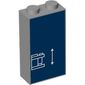 Brick 1 x 2 x 3 with White Blueprint Lines on Dark Blue Background print