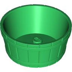 LEGO part 64951 Barrel Half Large with Axle Hole in Dark Green/ Green