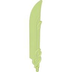 LEGO part 2601 Big Sword with Axle in Transparent Bright Green/ Trans-Bright Green